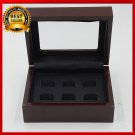 U.S.A Promotion Clear Top Wooden Boxes 6 Holes Rings Position Championship Ring