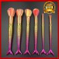 6 PCS make up Fishtail Brush Set Mermaid Beauty Foundation Kabuki Brush Tools