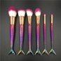 6 PCS make up Fishtail Brush Set Mermaid Beauty Foundation Kabuki Brush Tools