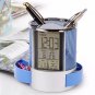 Desk Mesh Pen Pencil Holder Office Supplies Multifunctional Digital LED Pens