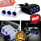 Car Cigarette Lighter Splitter Hub Dual USB Ports Charger 12v Car Cigar Lighter