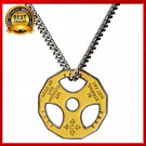 Stainless Steel Fitness Gym Weight Plate Motto Pendant Necklace Men Women Gift