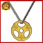 Stainless Steel Fitness Gym Weight Plate Motto Pendant Necklace Men Women Gift