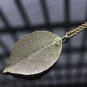 NEW Real Leaf Necklace Gold-color Natural Leaf Pendant Necklace for Women