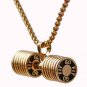 HOT Men Stainless Steel Dumbbell Charm Pendant Necklace Fitness Statement Gifts