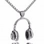 DJ Steampunk Headphone Stainless Steel Chain Pendant Necklace for Men Women Gift