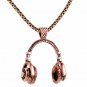 DJ Steampunk Headphone Stainless Steel Chain Pendant Necklace for Men Women Gift