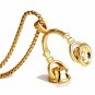 DJ Steampunk Headphone Stainless Steel Chain Pendant Necklace for Men Women Gift