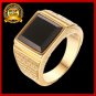 Black Titanium steel Golden Ring For Men Factory Price size 7-12
