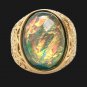 High Quality 316L Stailess Steel Opal Rings In Gold-Color Plated size 7-12