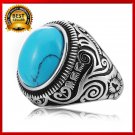 316L Stainless Steel vintage Blue Rings For Men size 7-12