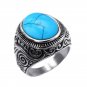 316L Stainless Steel vintage Blue Rings For Men size 7-12