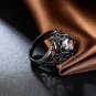 Tuker New Multi-color Opal Female Ring Round Zircon Black Gold Flower Jewelry