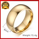 100% Tungsten Ring for Men 8mm Wedding Classic Jewelry Smooth Hand Polishing US