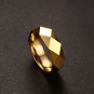 Men's Rhombic Cut Tungsten Carbide Promise Wedding Bands Ring Gold-color Rings