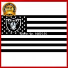 Hot new Los Angeles Oakland Raiders Flag polyester 3'x5' flag with usa flag