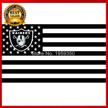 Hot new Los Angeles Oakland Raiders Flag polyester 3'x5' flag with usa flag