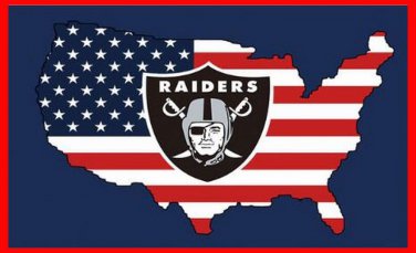 Oakland Raiders Digital Print US Stars And Stripes Sports Team Double Side Flag