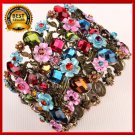 Flower floral stretch wide bracelet for women summer cute cuff fashion wedding