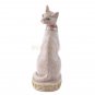 Hand Carved Ancient Egyptian Mau Cat Seated Deity Luck Wealth Statue Decor