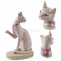 Hand Carved Ancient Egyptian Mau Cat Seated Deity Luck Wealth Statue Decor