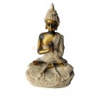 Hand Carved Meditation Buddha Seated Deity Luck Wealth Hindu Statue Decor