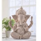 Hand Carved Sandstone Seated Ganesh Buddha Deity Elephant Hindu Statue Decor