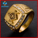 Stainless Steel Freemason Ring Men's Masonic Rings for Men 7-12