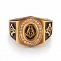 Stainless steel freemason ring wholesale ring Men Gold Masonic ring Size 7-13