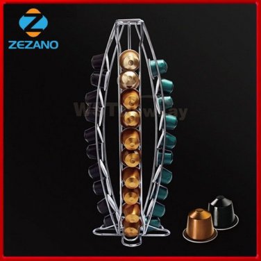 40 Capsules Nespresso Coffee Pod Holder Revolving Rotating Tower Rotate Stand