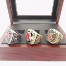 3 PCS 2004 2007 2013 Boston Red sox Championship Ring With Wooden Box Size 10-12