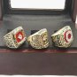 3pcs Per Set 1975 1976 1990 Cincinnati Reds Championship Rings With Wooden Boxes