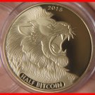 2015 Lion HALF TITAN Physical Bitcoin GOLD Plated Souvenir Coin MEDAL HOT