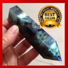 50g Natural beautiful labradorite QUARTZ CRYSTAL WAND POINT HEALING
