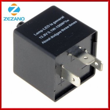 12V 3-Pins Adjustable Frequency LED Flasher Relay Motorcycle Turn Signal Indicat