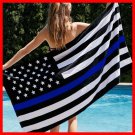 90*150cm USA Police Flags Thin American National Banner White And Blue Stars
