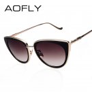 Metal Frame Cat Eye Women Sunglasses Female Sunglasses Famous Brand Designer