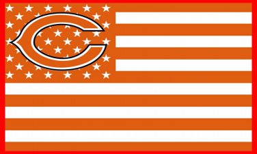 Chicago Bears Flag Patchwork Color the Star-Spangled Banner 100D Polyester Flag