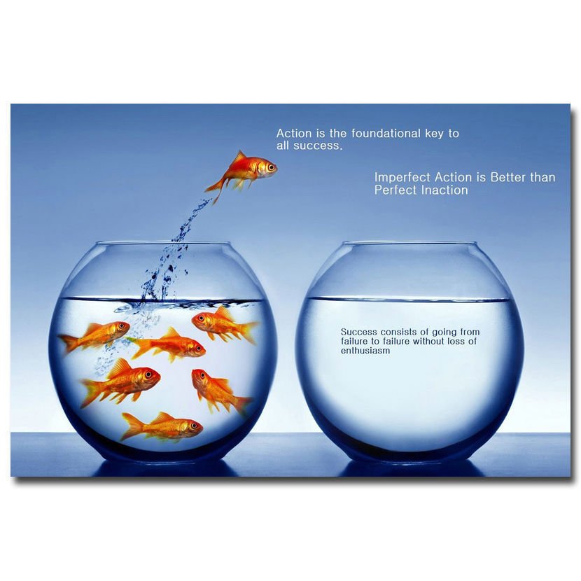 Action Is The Key To Success Motivational Quote Poster 32x24