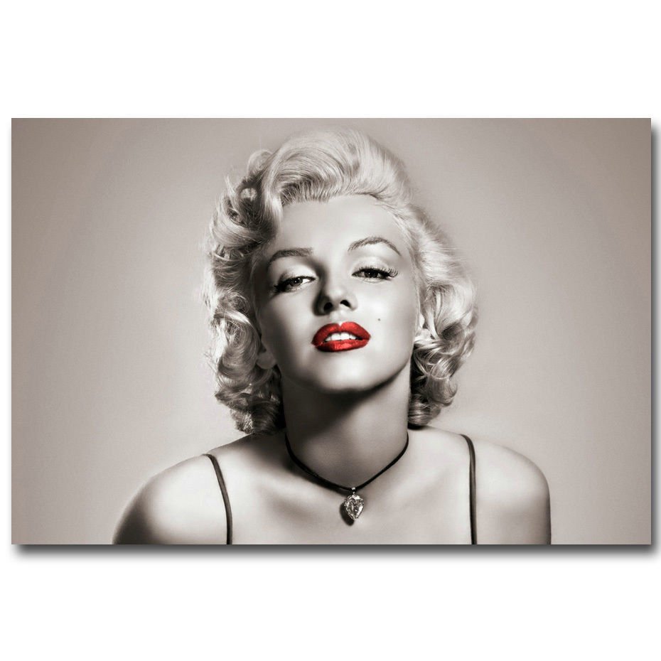 Marilyn Monroe Red Lips Smile Poster Art Print 32x24 8727