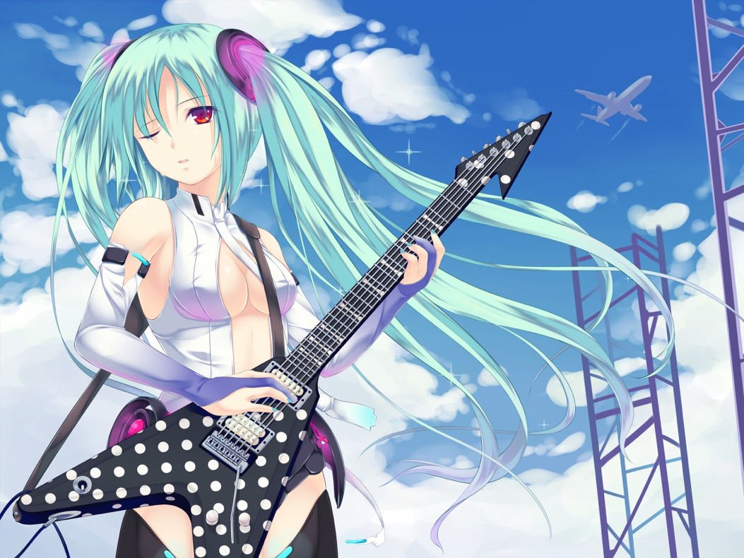 Vocaloid Guitar Hot Anime Girl Print POSTER 32x24