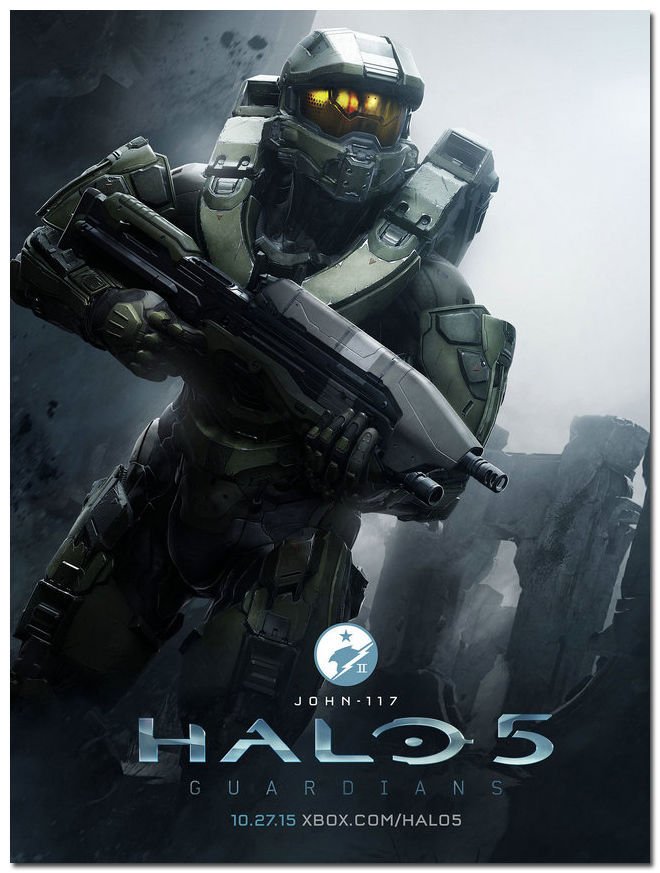 Halo 5 Guardians Master Chief Game Art Poster Room Decor 32x24