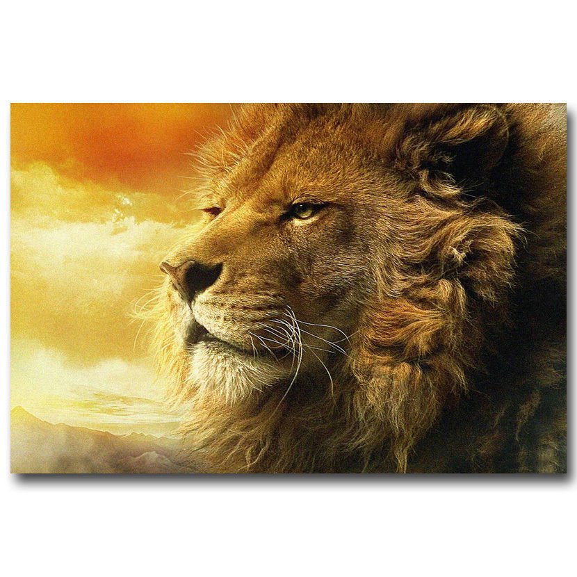 Chronicles Of Narnia Aslan Lion Poster Wild Animals 32x24