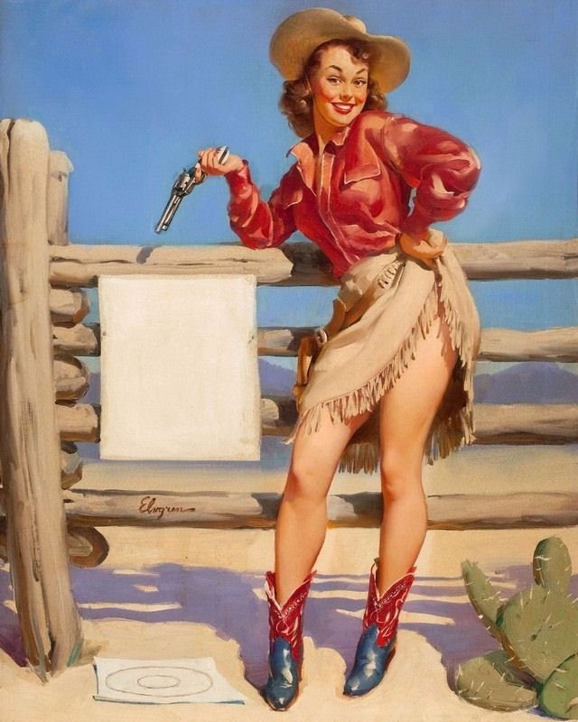 Gil Elvgren PIN UP Girl Art Print 32x24.