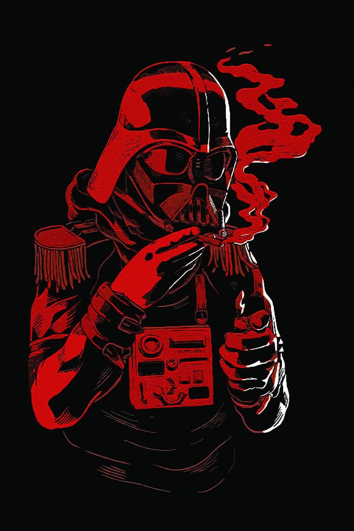 Darth Vader Smoking Star Wars Humor Funny Print POSTER 32x24