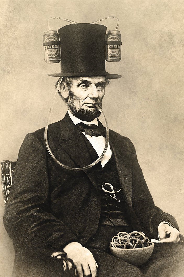 Abraham Lincoln Beer Humor Funny Print POSTER 32x24