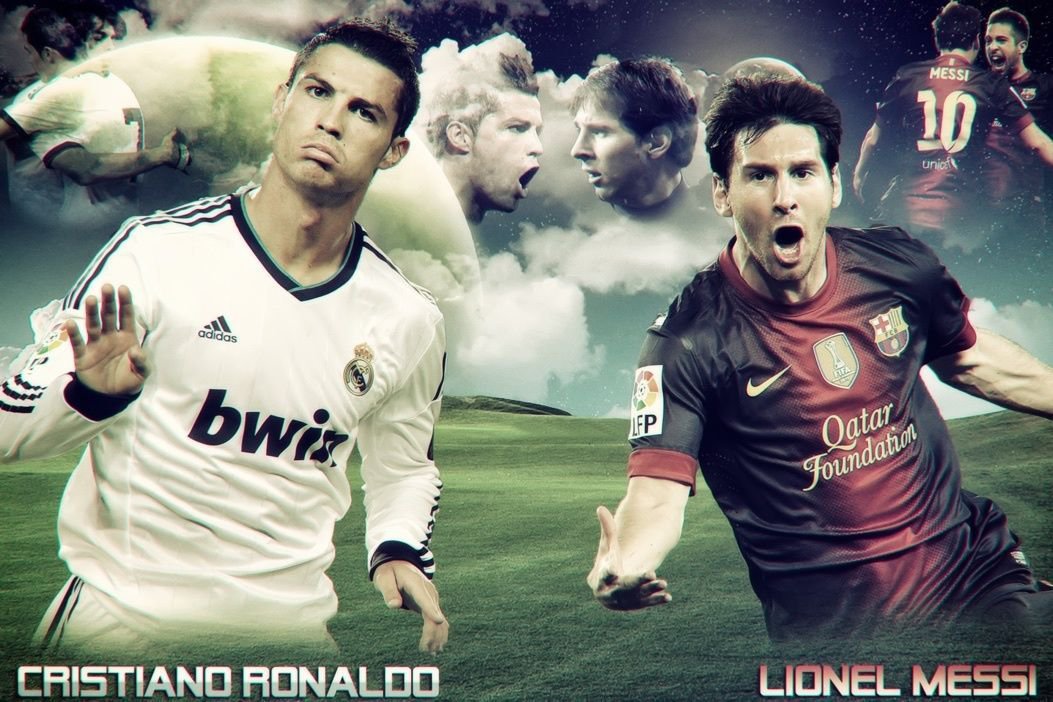 Lionel Messi Vs Cristiano Ronaldo Soccer Football Print Large POSTER 32x24