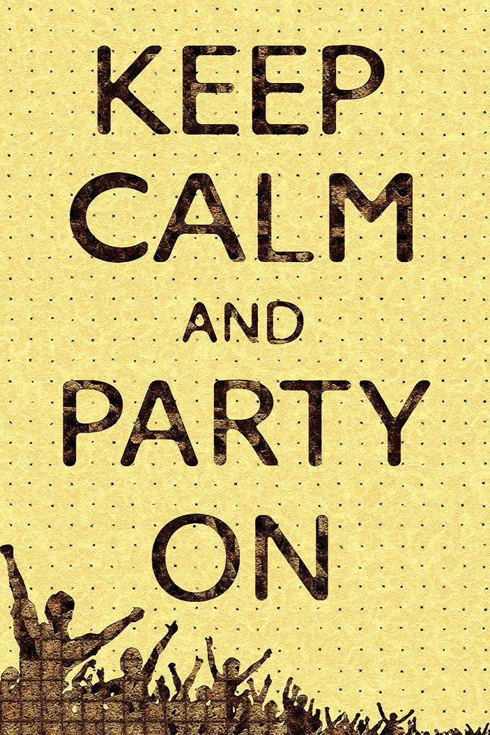 Keep Calm And Party On Humor Funny Print POSTER 32x24
