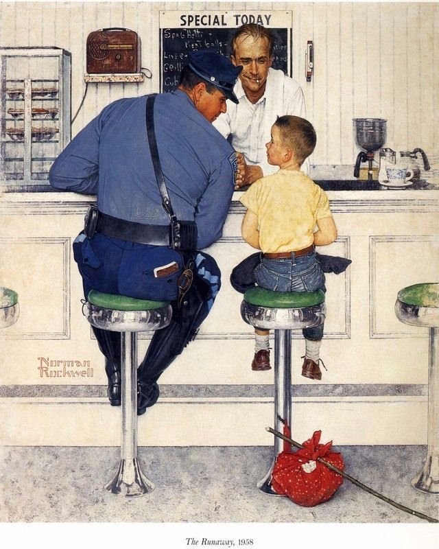 Norman Rockwell The Runaway Fine Art Print 32x24