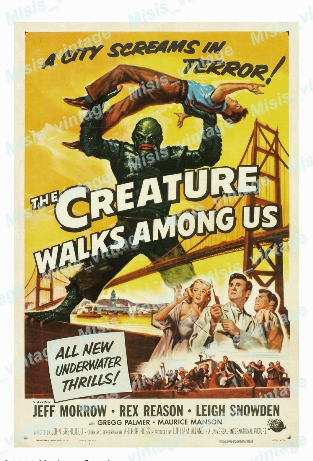 Creature Walks Among Us The 1956 Vintage Movie Poster Reprint